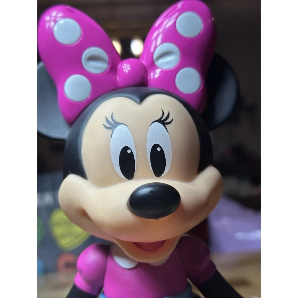 Minnie Mouse Movable Head Arms Legs Hard Plastic 9.5